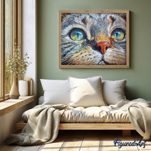 Cargar imagen en el visor de la galería, Punto De Cruz Diamante - Punto De Cruz Diamante - Cara Del Gato - Figuredart - Gatos Mascotas Punto De Cruz Diamante Animales