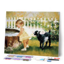 Cargar imagen en el visor de la galería, Punto De Cruz Diamante - Punto De Cruz Diamante - Niña Y Perro - Figuredart - Mascotas Perros Punto De Cruz Diamante Animales