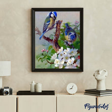 Cargar imagen en el visor de la galería, Punto de Cruz Diamante - Diamond Painting - Tetas en rama 40x50cm con bastidor montado