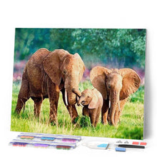 Cargar imagen en el visor de la galería, Punto De Cruz Diamante - Punto De Cruz Diamante - Familia De Los Elefantes - Figuredart - Elefantes Mascotas Punto De Cruz Diamante Animales