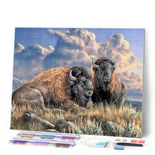 Cargar imagen en el visor de la galería, Punto De Cruz Diamante - Punto De Cruz Diamante - Bisontes - Figuredart - Bisones Mascotas Punto De Cruz Diamante Animales
