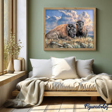 Cargar imagen en el visor de la galería, Punto De Cruz Diamante - Punto De Cruz Diamante - Bisontes - Figuredart - Bisones Mascotas Punto De Cruz Diamante Animales