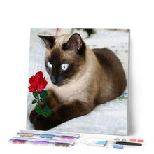 Cargar imagen en el visor de la galería, Punto De Cruz Diamante - Punto De Cruz Diamante - Gato Romántico - Figuredart - Gatos Mascotas Punto De Cruz Diamante Animales Romántico