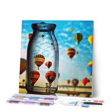 Cargar imagen en el visor de la galería, Punto De Cruz Diamante - Punto De Cruz Diamante - Globo De Aire Caliente Y El Florero - Figuredart - Paisajes Punto De Cruz Diamante