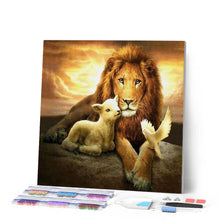 Cargar imagen en el visor de la galería, Punto De Cruz Diamante - Punto De Cruz Diamante - Leo Ovejas Y Pájaro - Figuredart - Leones Mascotas Punto De Cruz Diamante Animales