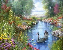 Cargar imagen en el visor de la galería, Punto De Cruz Diamante - Punto De Cruz Diamante - Negro Cisnes - Figuredart - Cisnes Mascotas Punto De Cruz Diamante Animales Pájaros