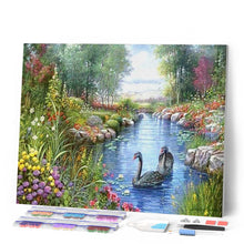 Cargar imagen en el visor de la galería, Punto De Cruz Diamante - Punto De Cruz Diamante - Negro Cisnes - Figuredart - Cisnes Mascotas Punto De Cruz Diamante Animales Pájaros