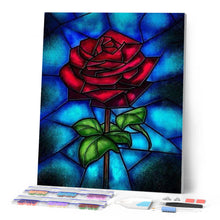 Cargar imagen en el visor de la galería, Punto De Cruz Diamante - Punto De Cruz Diamante - Rosado Del Mosaico - Figuredart - Flores Punto De Cruz Diamante Flores