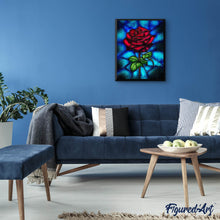 Cargar imagen en el visor de la galería, Punto De Cruz Diamante - Punto De Cruz Diamante - Rosado Del Mosaico - Figuredart - Flores Punto De Cruz Diamante Flores