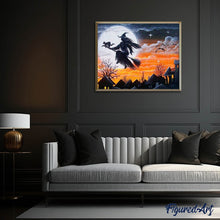 Cargar imagen en el visor de la galería, Punto De Cruz Diamante - Punto De Cruz Diamante - Bruja En Vuelo - Figuredart - Otros Punto De Cruz Diamante Otros