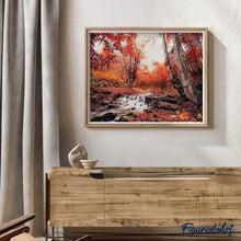 Cargar imagen en el visor de la galería, Punto De Cruz Diamante - Punto De Cruz Diamante - Ríos En El Bosque En Otoño - Figuredart - Paisajes Punto De Cruz Diamante Paisajes