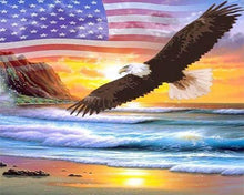 Cargar imagen en el visor de la galería, Punto De Cruz Diamante - Punto De Cruz Diamante - La Bandera De Eagle Ee.uu. - Figuredart - Mascotas Punto De Cruz Diamante Animales