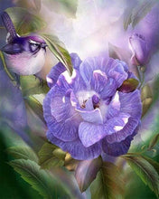 Cargar imagen en el visor de la galería, Punto De Cruz Diamante - Punto De Cruz Diamante - Flor Y Pájaro Violeta - Figuredart - Flores Mascotas Punto De Cruz Diamante Animales