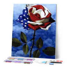 Cargar imagen en el visor de la galería, Punto De Cruz Diamante - Punto De Cruz Diamante - Bandera Americana Rosa - Figuredart - Flores Punto De Cruz Diamante Flores