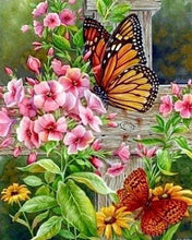 Cargar imagen en el visor de la galería, Punto De Cruz Diamante - Punto De Cruz Diamante - Mariposas Y Flores - Figuredart - Flores Mariposas Mascotas Punto De Cruz Diamante