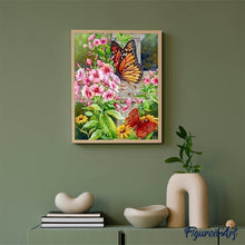 Cargar imagen en el visor de la galería, Punto De Cruz Diamante - Punto De Cruz Diamante - Mariposas Y Flores - Figuredart - Flores Mariposas Mascotas Punto De Cruz Diamante