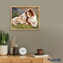 Cargar imagen en el visor de la galería, Punto De Cruz Diamante - Punto De Cruz Diamante - Perro Y Cordero - Figuredart - Mascotas Perros Punto De Cruz Diamante Animales