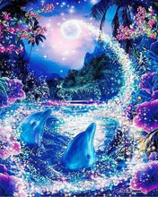 Cargar imagen en el visor de la galería, Punto De Cruz Diamante - Punto De Cruz Diamante - Los Delfines Y El Río Encantado - Figuredart - Delfines Mascotas Paisajes Punto De Cruz