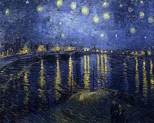 Cargar imagen en el visor de la galería, Punto De Cruz Diamante - Punto De Cruz Diamante - Noche Estrellada De Van Gogh Sobre El Ródano - Figuredart - Obras De Arte Punto De Cruz