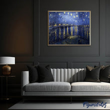 Cargar imagen en el visor de la galería, Punto De Cruz Diamante - Punto De Cruz Diamante - Noche Estrellada De Van Gogh Sobre El Ródano - Figuredart - Obras De Arte Punto De Cruz