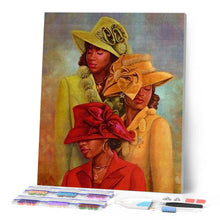 Cargar imagen en el visor de la galería, Punto De Cruz Diamante - Punto De Cruz Diamante - Tres Mujeres - Figuredart - Punto De Cruz Diamante Romanticismo Romántico