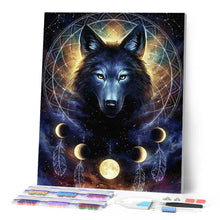 Cargar imagen en el visor de la galería, Punto De Cruz Diamante - Punto De Cruz Diamante - Lobo Ceremonia India - Figuredart - Mascotas Punto De Cruz Diamante Animales