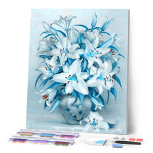 Cargar imagen en el visor de la galería, Punto De Cruz Diamante - Punto De Cruz Diamante - Azules - Figuredart - Flores Punto De Cruz Diamante Flores