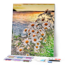 Cargar imagen en el visor de la galería, Punto De Cruz Diamante - Punto De Cruz Diamante - Margaritas A Lo Largo Del Agua - Figuredart - Flores Punto De Cruz Diamante Flores