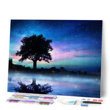 Cargar imagen en el visor de la galería, Punto De Cruz Diamante - Punto De Cruz Diamante - Árbol En La Noche - Figuredart - Paisajes Punto De Cruz Diamante Paisajes Árboles