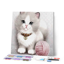 Cargar imagen en el visor de la galería, Punto De Cruz Diamante - Punto De Cruz Diamante - Gatito Y Bola De Lana - Figuredart - Gatos Mascotas Punto De Cruz Diamante Animales