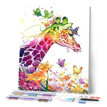 Cargar imagen en el visor de la galería, Punto De Cruz Diamante - Punto De Cruz Diamante - Jirafa Colorido - Figuredart - Jirafas Mascotas Punto De Cruz Diamante Animales