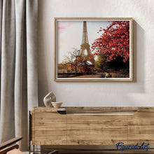 Cargar imagen en el visor de la galería, Punto De Cruz Diamante - Punto De Cruz Diamante - Torre Eiffel Y Flores Árbol - Figuredart - Ciudad Punto De Cruz Diamante Ciudades