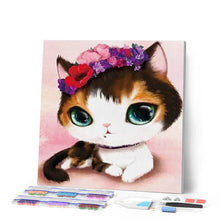 Cargar imagen en el visor de la galería, Punto De Cruz Diamante - Punto De Cruz Diamante - Gato Con Los Ojos Verdes - Figuredart - Gatos Mascotas Punto De Cruz Diamante Animales