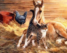 Cargar imagen en el visor de la galería, Punto De Cruz Diamante - Punto De Cruz Diamante - Potro En El Heno - Figuredart - Mascotas Punto De Cruz Diamante Animales