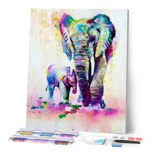 Cargar imagen en el visor de la galería, Punto De Cruz Diamante - Punto De Cruz Diamante - Elefante Y La Pantorrilla - Figuredart - Elefantes Mascotas Punto De Cruz Diamante