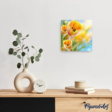 Cargar imagen en el visor de la galería, Punto De Cruz Diamante - Punto De Cruz Diamante - Tulipanes Amarillos - Figuredart - Flores Punto De Cruz Diamante Flores