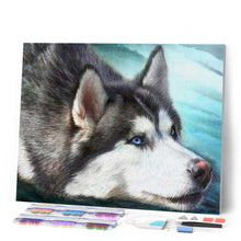 Cargar imagen en el visor de la galería, Punto De Cruz Diamante - Punto De Cruz Diamante - Husky Con Ojos Azules - Figuredart - Mascotas Punto De Cruz Diamante Animales