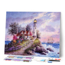Cargar imagen en el visor de la galería, Punto De Cruz Diamante - Punto De Cruz Diamante - Faro En La Península - Figuredart - Paisajes Punto De Cruz Diamante Paisajes