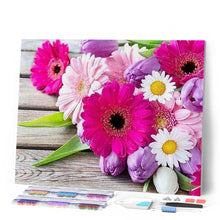 Cargar imagen en el visor de la galería, Punto De Cruz Diamante - Punto De Cruz Diamante - Margaritas Coloridas - Figuredart - Flores Punto De Cruz Diamante Flores