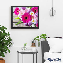 Cargar imagen en el visor de la galería, Punto De Cruz Diamante - Punto De Cruz Diamante - Margaritas Coloridas - Figuredart - Flores Punto De Cruz Diamante Flores