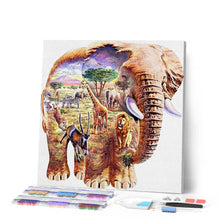 Cargar imagen en el visor de la galería, Punto De Cruz Diamante - Punto De Cruz Diamante - Elefante Del Paisaje - Figuredart - Elefantes Mascotas Paisajes Punto De Cruz Diamante