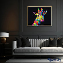 Cargar imagen en el visor de la galería, Punto De Cruz Diamante - Punto De Cruz Diamante - Jirafa Del Arte Pop - Figuredart - Arte Pop Jirafas Mascotas Punto De Cruz Diamante