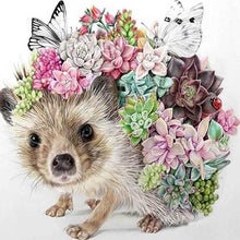 Cargar imagen en el visor de la galería, Punto De Cruz Diamante - Punto De Cruz Diamante - Erizo Y Flores - Figuredart - Erizos Flores Mascotas Punto De Cruz Diamante Animales