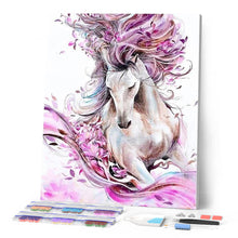 Cargar imagen en el visor de la galería, Punto De Cruz Diamante - Punto De Cruz Diamante - La Melena Del Caballo Y Rosa - Figuredart - Caballos Mascotas Punto De Cruz Diamante