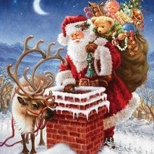 Cargar imagen en el visor de la galería, Punto De Cruz Diamante - Punto De Cruz Diamante - Santa Claus Cerca De La Chimenea - Figuredart - Navidad Punto De Cruz Diamante Religión