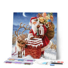 Cargar imagen en el visor de la galería, Punto De Cruz Diamante - Punto De Cruz Diamante - Santa Claus Cerca De La Chimenea - Figuredart - Navidad Punto De Cruz Diamante Religión