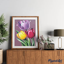 Cargar imagen en el visor de la galería, Diamond Painting - Tulipanes en color
