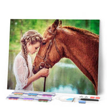 Cargar imagen en el visor de la galería, Punto De Cruz Diamante - Punto De Cruz Diamante - Muchacha Y El Caballo - Figuredart - Caballos Mascotas Punto De Cruz Diamante Animales