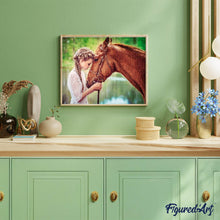 Cargar imagen en el visor de la galería, Punto De Cruz Diamante - Punto De Cruz Diamante - Muchacha Y El Caballo - Figuredart - Caballos Mascotas Punto De Cruz Diamante Animales