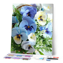 Cargar imagen en el visor de la galería, Punto De Cruz Diamante - Punto De Cruz Diamante - Azul Pensamientos - Figuredart - Flores Punto De Cruz Diamante Flores